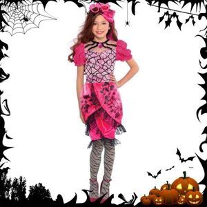 Enchanting Pink Web Kids Halloween Costume